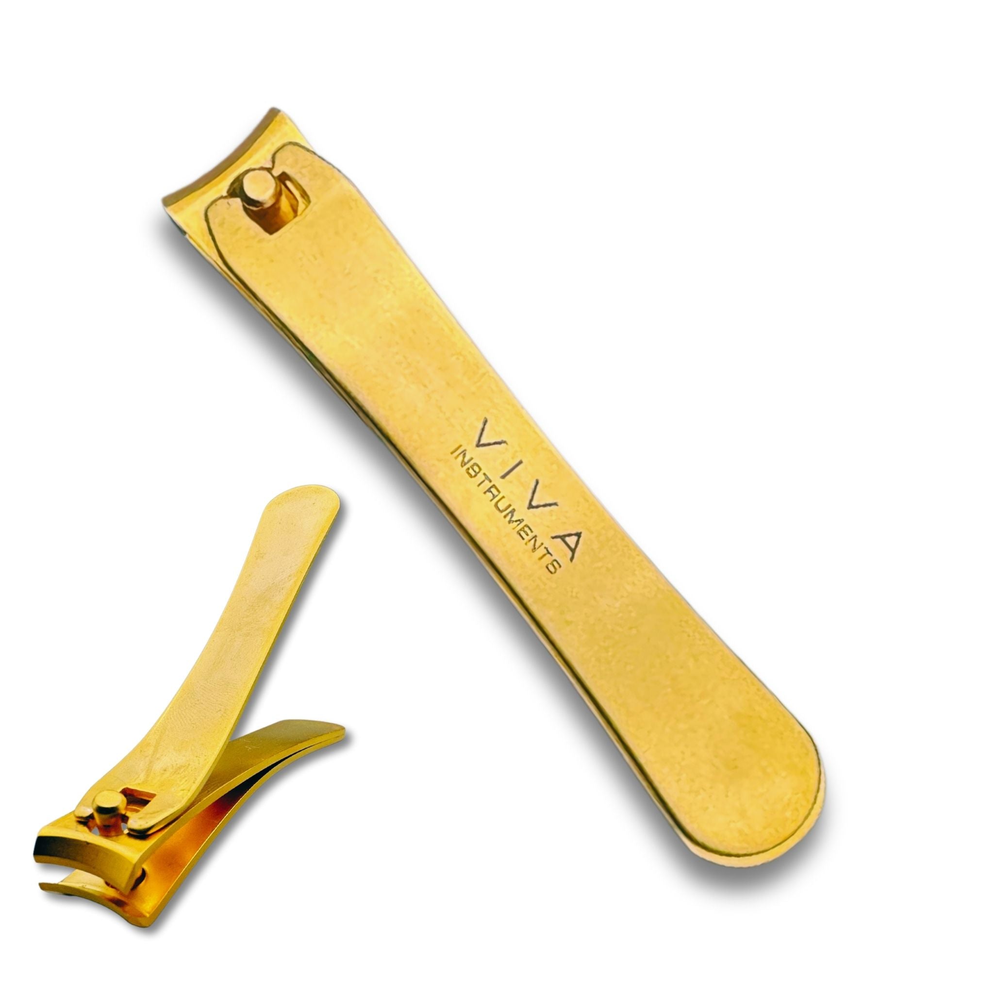 Nail cutter gold colour clippers finger toe - stainless steel - viva instruments 