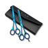 hair scissors set thinning cutting barber shears salon tools gold best quality blue colour - viva instruments 