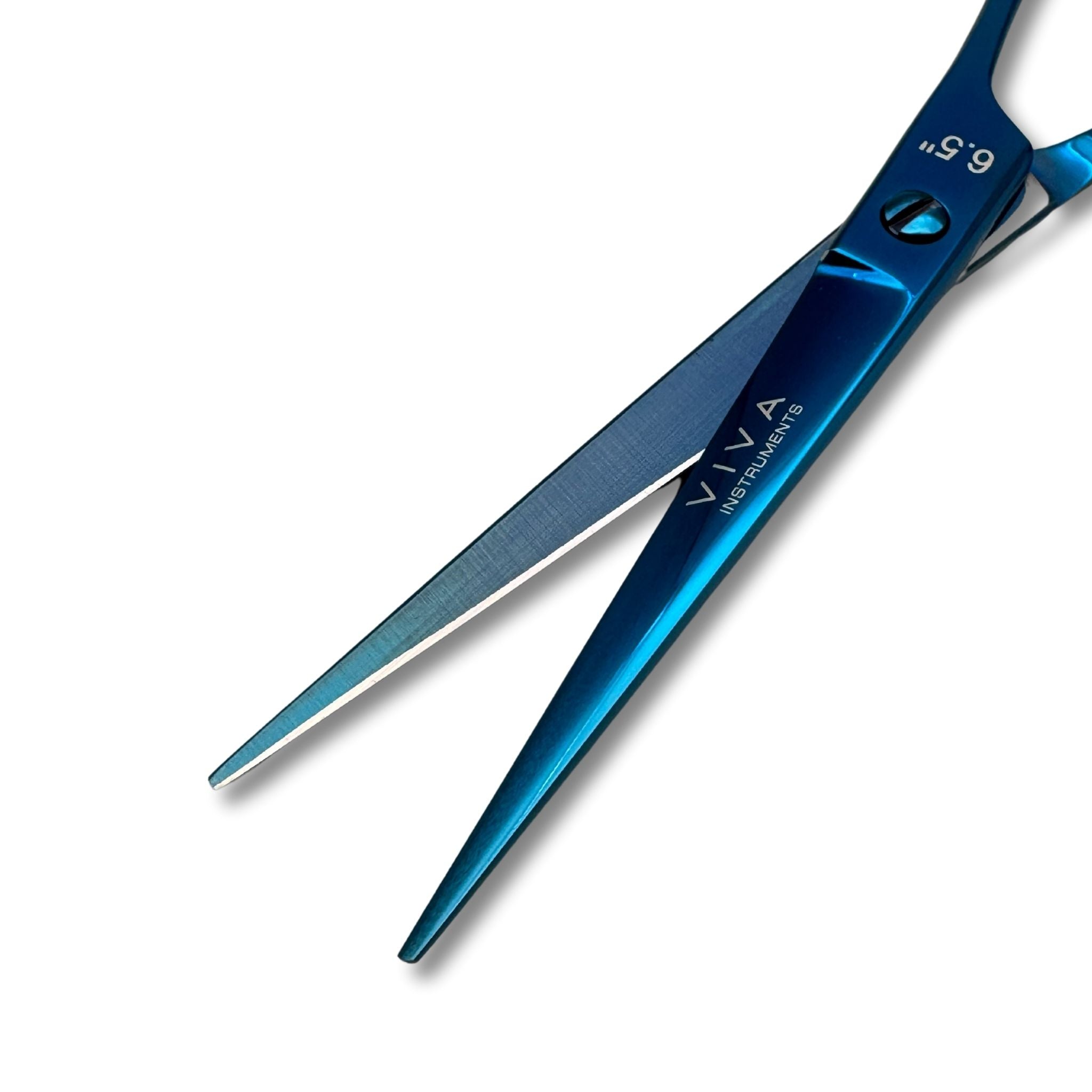 hair scissors set thinning cutting barber shears salon tools gold best quality blue colour - viva instruments 