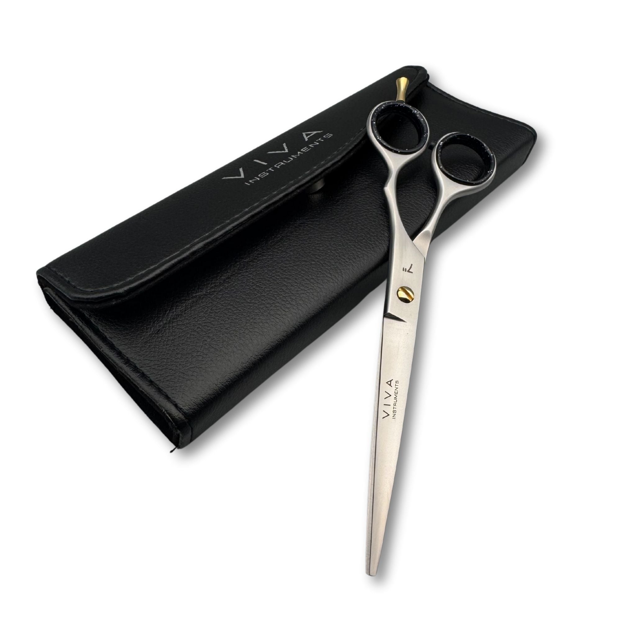 barber scissors shears 7 inch silver finish salon hair tools - viva instruments