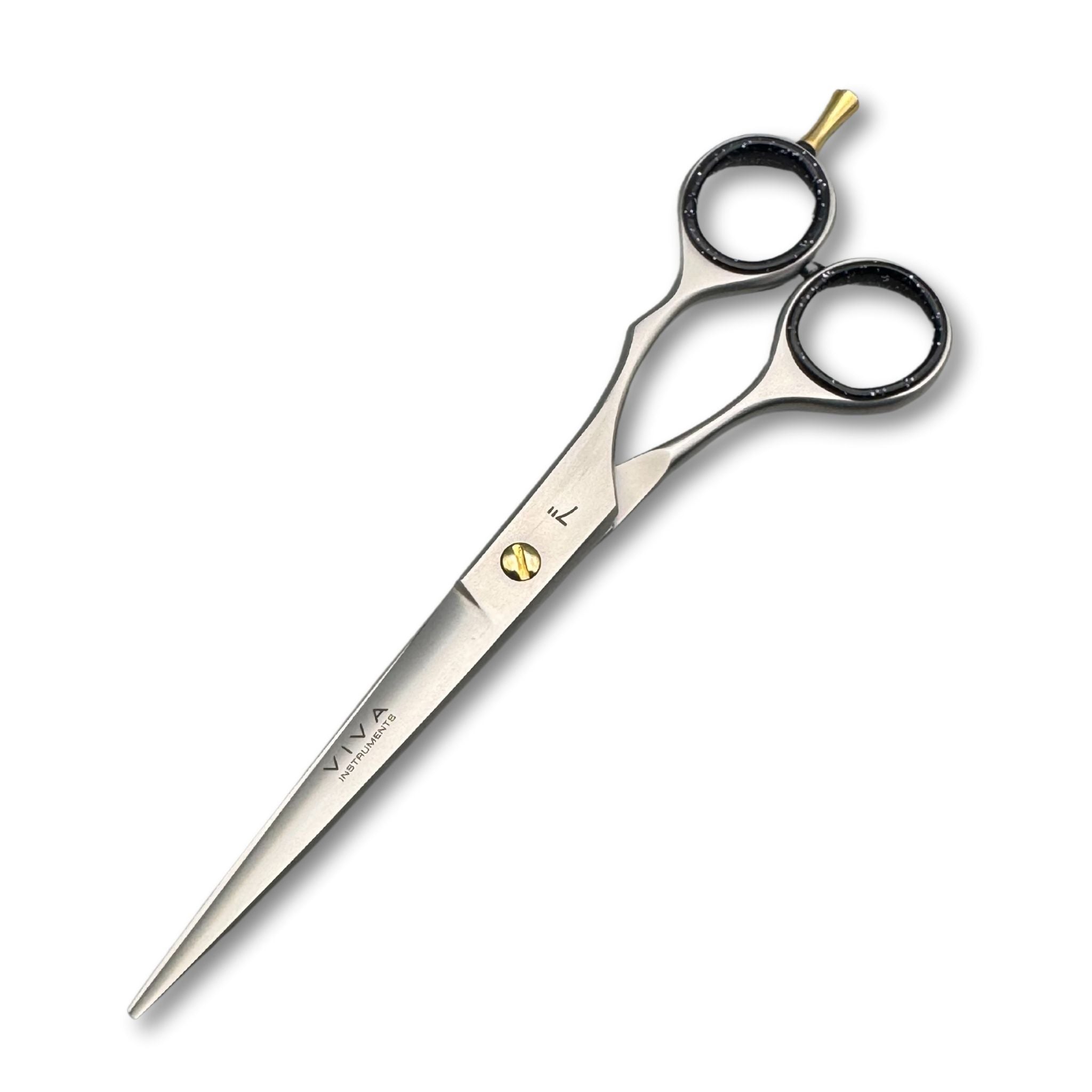 barber scissors shears 7 inch silver finish salon hair tools - viva instruments