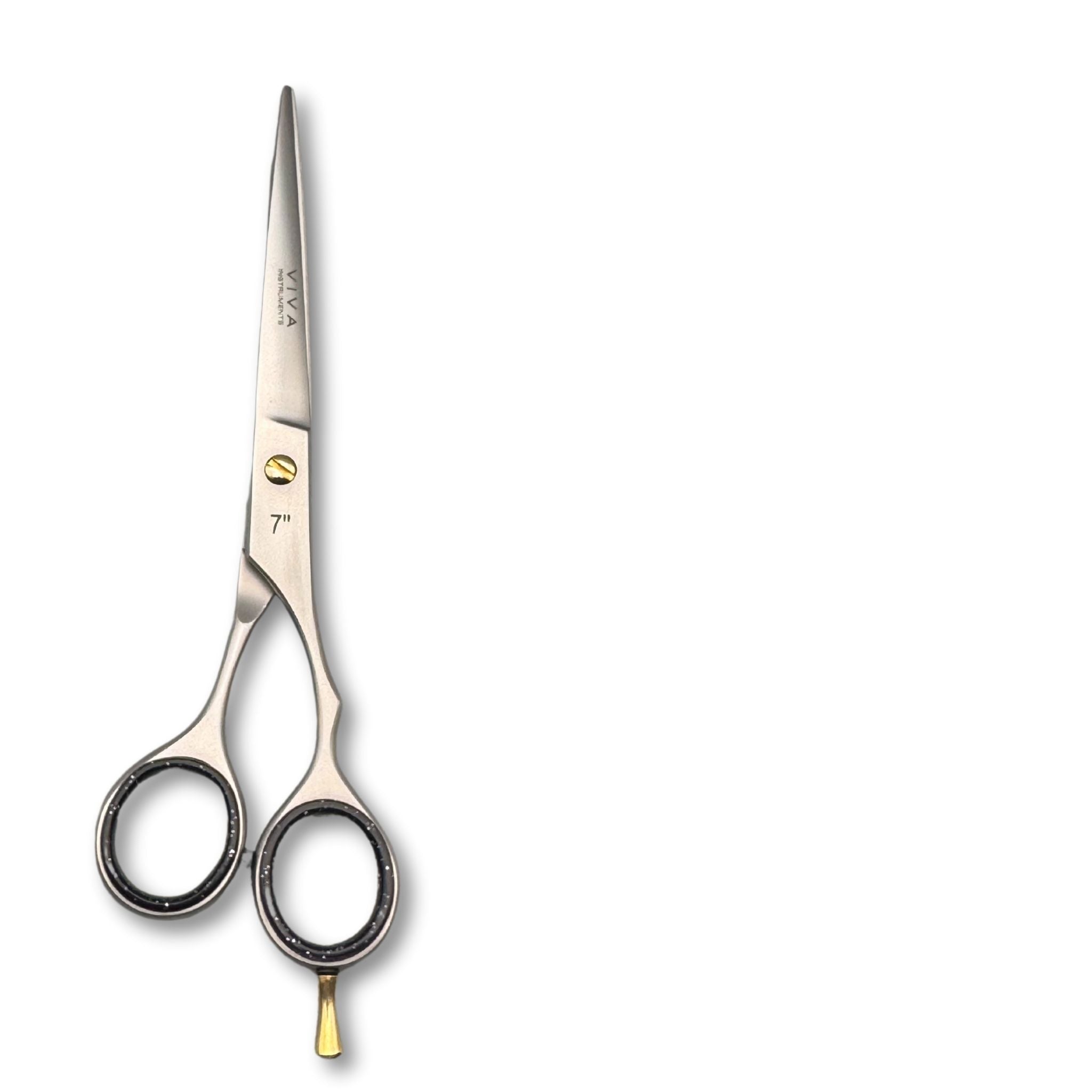 barber scissors shears 7 inch silver finish salon hair tools - viva instruments